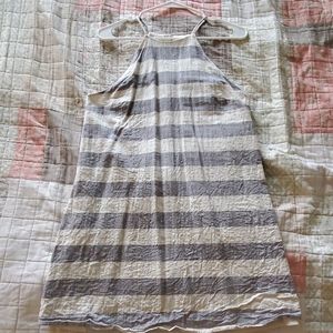 grey and white/cream halter dress